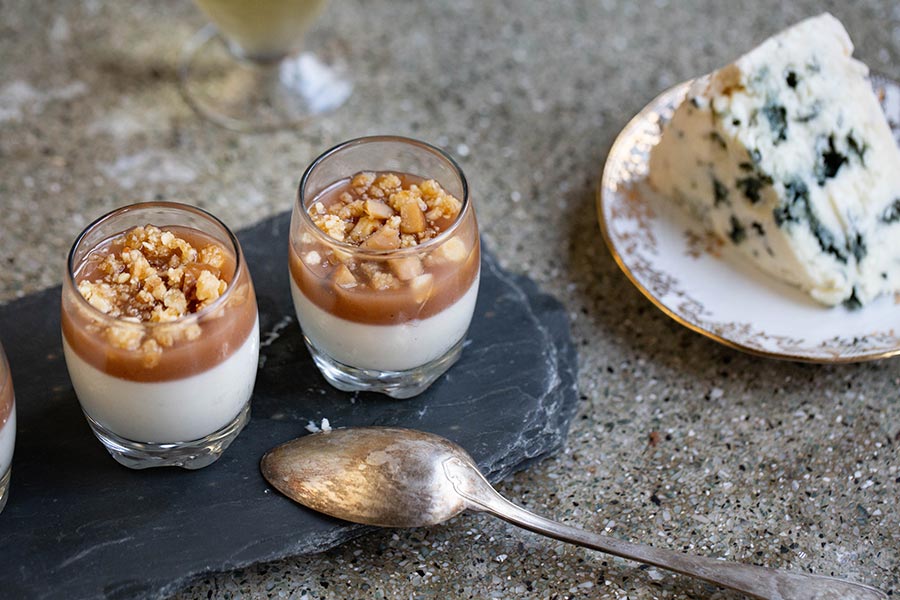 Panna Cotta Roquefort et Chataignes