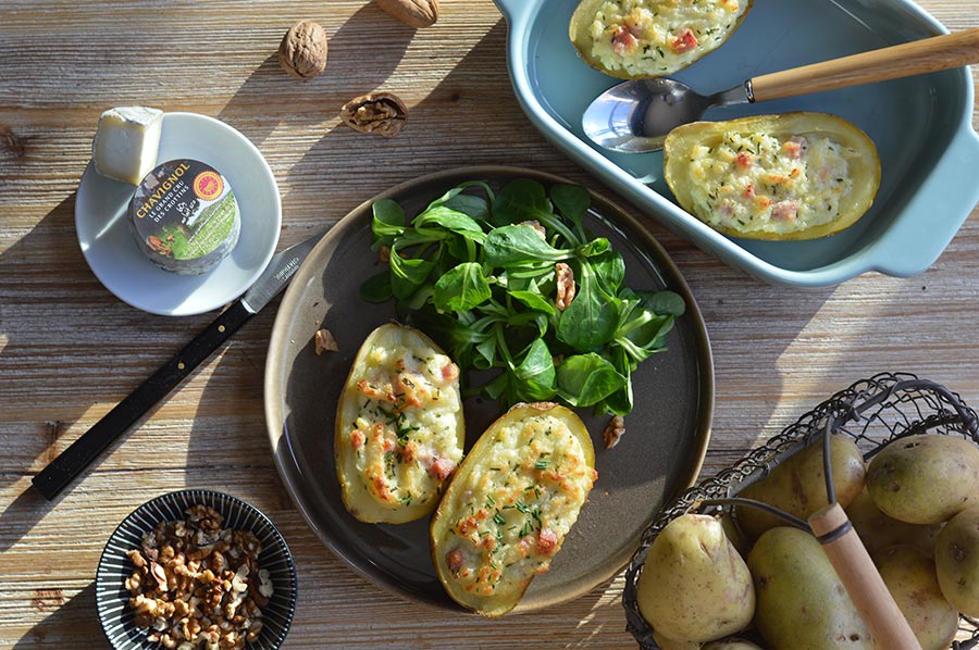 Pommes de terre gratinées au Crottin de Chavignol